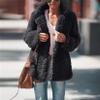 Andongnywell Women Long Sleeve Casual Lapel Fleece Fuzzy Faux Shearling Warm Winter Jackets Granulated Fleece Coat (Gray,XX-Large) view 2