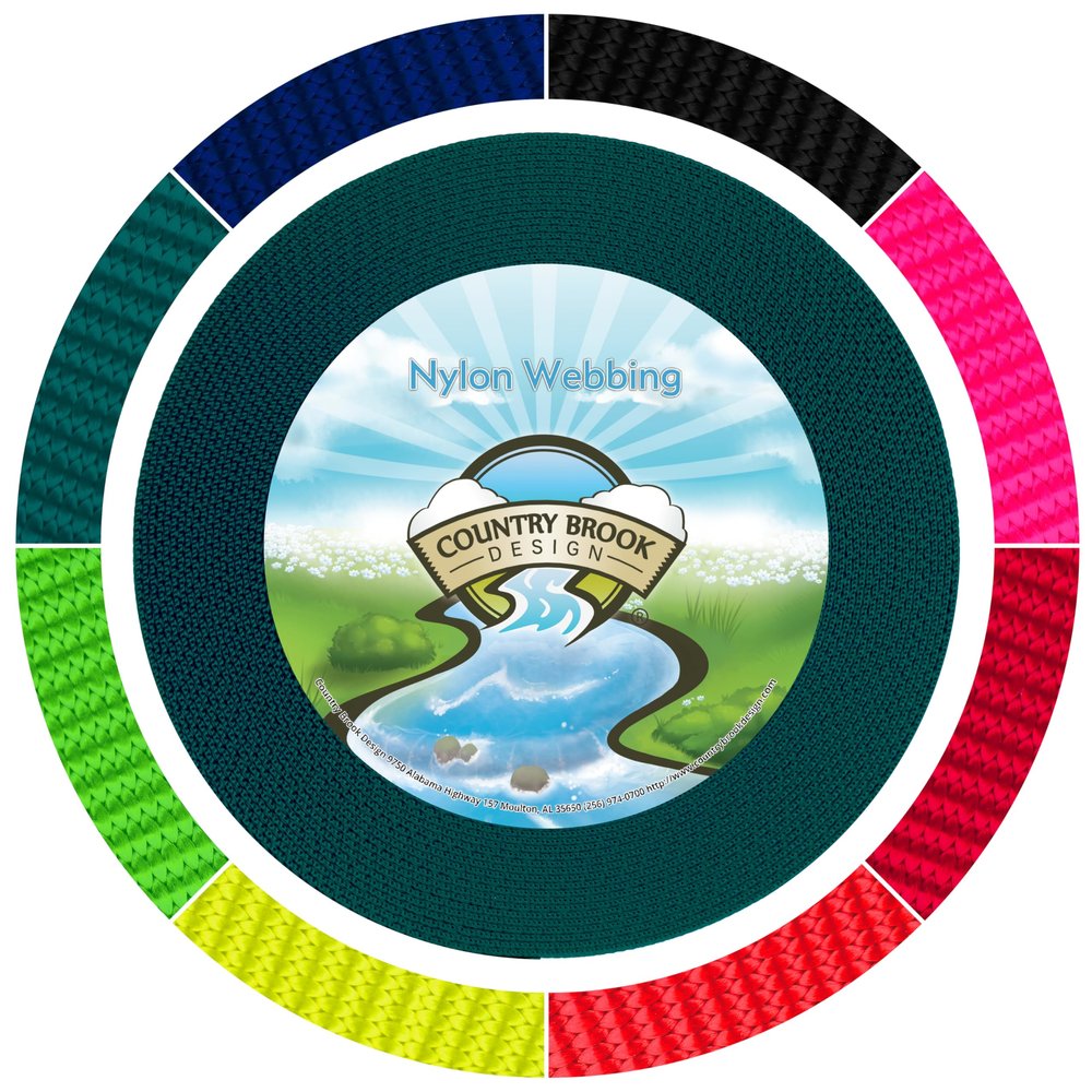 Country Brook Design - Teal Reflective Nylon Webbing (5/8 Inch, 20 Yards)