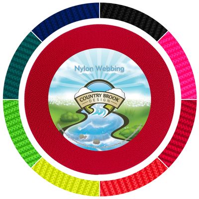 Country Brook Design - Red Reflective Nylon Webbing (5/8 Inch, 20 Yards)