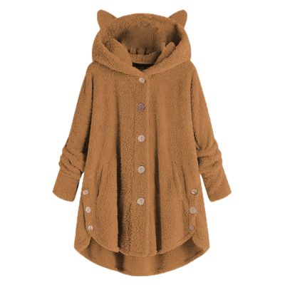 Andongnywell Women's Fashion Long Sleeve Hooded Open Front Fluffy Oversized Soft Fur with Pockets Cozy (Yellow,X-Large)