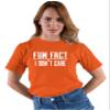 Go All Out XXXXX-Large Orange Adult Fun Fact I Don't Care Funny T-Shirt view 2