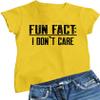Go All Out XX-Large Yellow Womens Fun Fact I Don't Care Funny T-Shirt view 1
