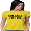 Go All Out XX-Large Yellow Womens Fun Fact I Don't Care Funny T-Shirt view 2