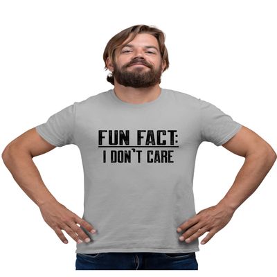 Go All Out XXXXX-Large Oxford Adult Fun Fact I Don't Care Funny T-Shirt
