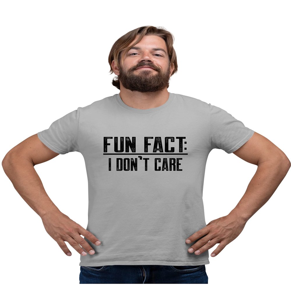 Go All Out XXXXX-Large Oxford Adult Fun Fact I Don't Care Funny T-Shirt