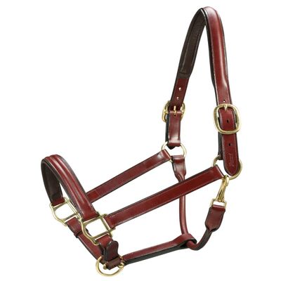 Grewal Equestrian Triple Stitched Leather Halters (Cherry, Full)