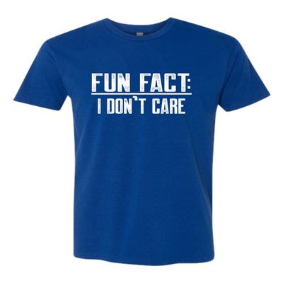 3X-Large Royal Mens Fun Fact I Don't Care Funny Deluxe Soft T-Shirt
