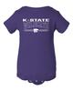 CornBorn K-State Baby Clothes - Wildcats with 3-Stripe Powercat - Purple - 12M view 1