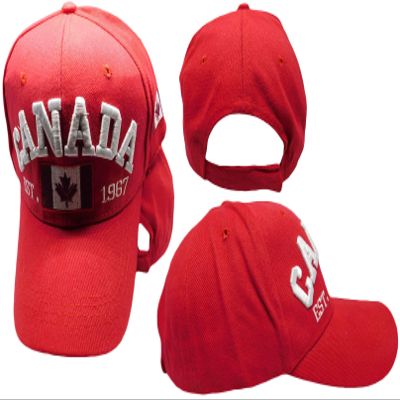 Canada Canadian Flag Patch EST. 1967 Red Adjustable Embroidered Hat Cap