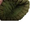 C.C Thick Cable Knit Faux Fuzzy Fur Pom Fleece Lined Skull Cap Cuff Beanie, Olive Green view 2