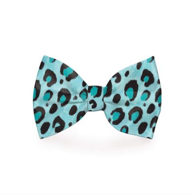 Cutie Ties Blue Cheetah Print Dog Bow Tie