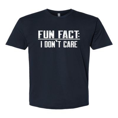 3X-Large Navy Blue Mens Fun Fact I Don't Care Funny Deluxe Soft T-Shirt