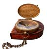 Be Strong and Courageous Engraved Compass | Brass Pocket Compass with Leather Case | Inspirational Gift for Son, Baptism, Graduation, Christian Gift for Men, Confirmation Present view 1