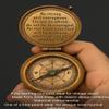 Be Strong and Courageous Engraved Compass | Brass Pocket Compass with Leather Case | Inspirational Gift for Son, Baptism, Graduation, Christian Gift for Men, Confirmation Present view 2