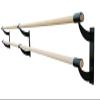 Athletic Bar Double Bar Fixed Height Wall Mount Ballet Barre System Traditional Wood, 8 FT Long, 1.5" Diameter (Black) view 4