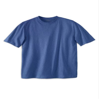 KingSize Men's Big & Tall Shrink-Less Lightweight Crewneck T-Shirt - 3XL, Heather Navy