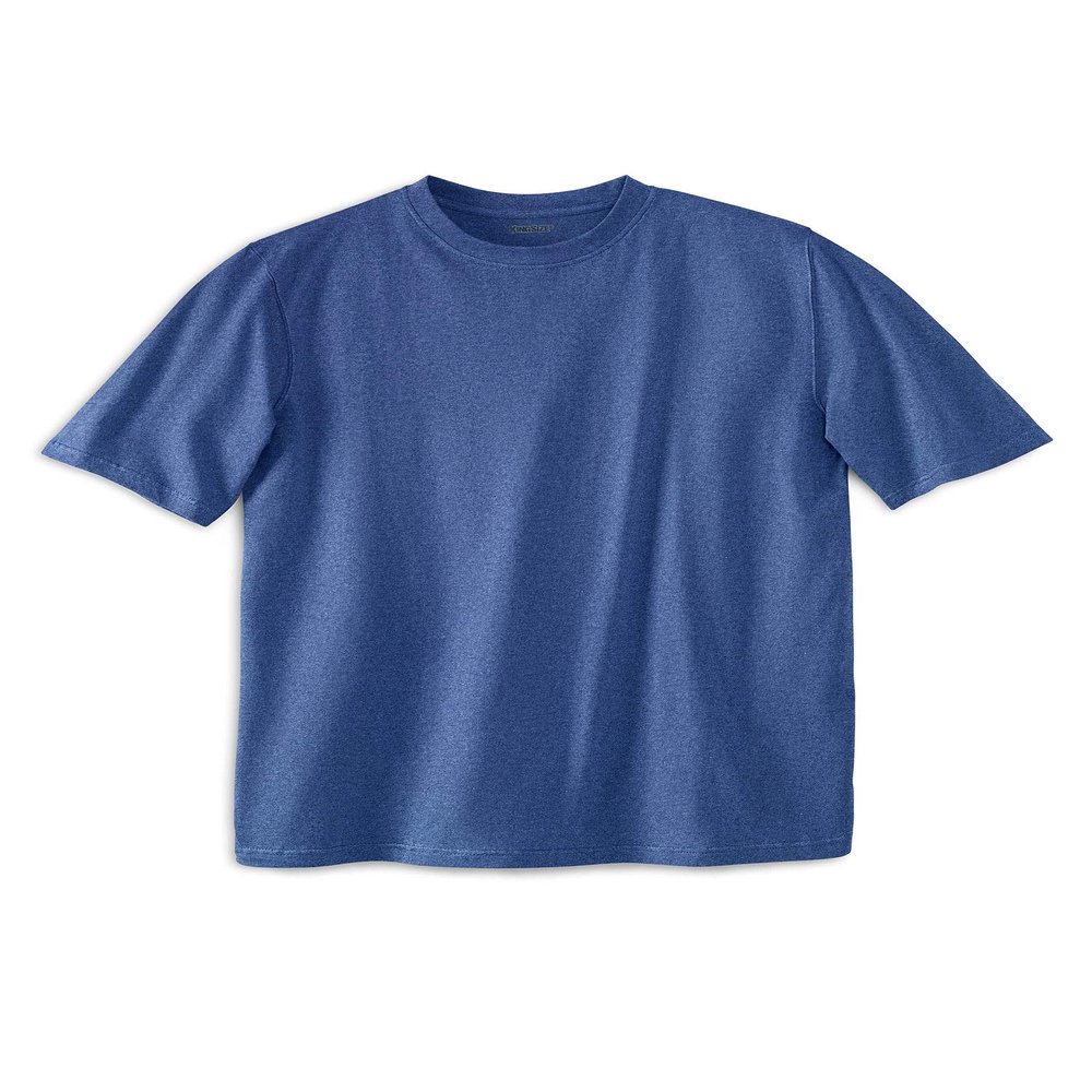 KingSize Men's Big & Tall Shrink-Less Lightweight Crewneck T-Shirt - 3XL, Heather Navy