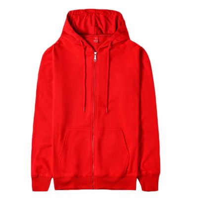 Andongnywell Women's Solid Color Slim Fit Casual Full-Zip Hooded Lightweight Long Sleeve Sweatshirt Cape (Red,Large)