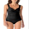 Anne Cole Live in Color Black Underwire Twist Front Tankini TOP, 40/38 B/C view 1
