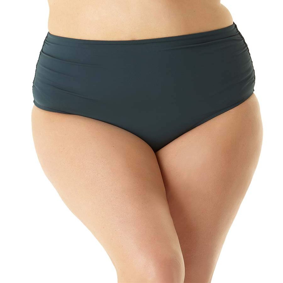 Anne Cole High Waist Fold Over Double Lined Bikini Swim Bottom