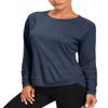 Muzniuer Long Sleeve Yoga Shirt for Women in Navy, XL - Soft, Crew Neck, Workout, Running, Pilates, Exercise, Fitness, Gym, Hiking Apparel view 1