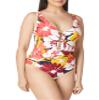 Anne Cole Plunge One Piece Swimsuit Multi Print view 1