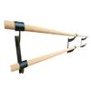 Athletic Bar Double Bar Fixed Height Wall Mount Ballet Barre System Traditional Wood, 32 FT Long, 1.5" Diameter (Black) view 4
