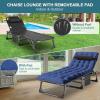 NAIZEA Folding Camping Cot W/Mat for Adults, Adjustable Lounge Chair Outdoor, Heavy Duty Sleeping Cot Bed, Travel Camp Cots for Pool, Beach, Patio Sunbathing view 2