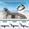 NAIZEA Folding Camping Cot W/Mat for Adults, Adjustable Lounge Chair Outdoor, Heavy Duty Sleeping Cot Bed, Travel Camp Cots for Pool, Beach, Patio Sunbathing view 3