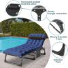 NAIZEA Folding Camping Cot W/Mat for Adults, Adjustable Lounge Chair Outdoor, Heavy Duty Sleeping Cot Bed, Travel Camp Cots for Pool, Beach, Patio Sunbathing view 4