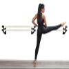 Athletic Bar Double Bar Fixed Height Wall Mount Ballet Barre System Traditional Wood, 4 FT Long, 1.5" Diameter (Black) view 1