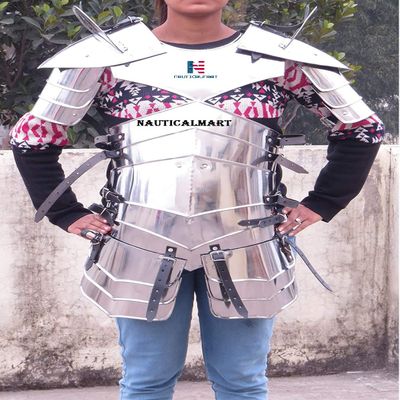 Nautical-Mart Women's Medieval Renaissance Knight Costume - Breastplate, Tasset Belt, Pauldrons and Gorget