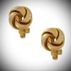 Gold Tone Twisted Love Knot Clip Earrings For Women Statement Chunky Crystal Fashion Jewelry Small view 1