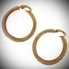 Gold Tone Ribbed Stripe Etched Clip Earrings For Women Statement Chunky Crystal Fashion Jewelry 1 1/4" view 1