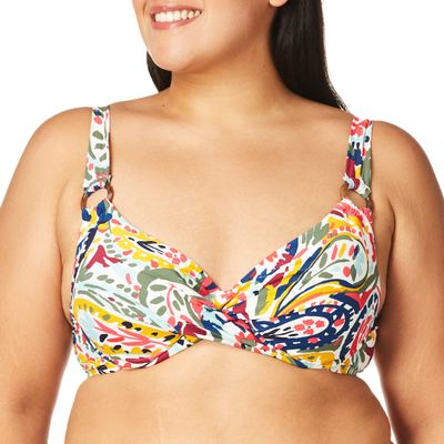 Anne Cole Women's Standard Underwire Bikini, Multi Print, 34D/32DD