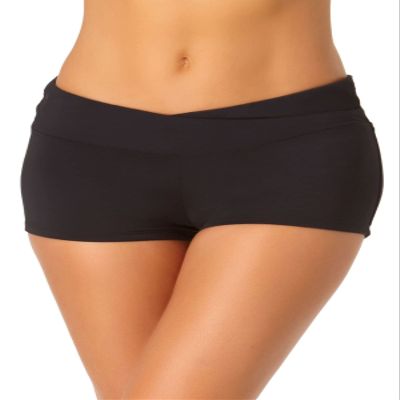 Anne Cole Women's Standard Boy Short Bottom, Black, Extra Small