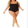Anne Cole Women's Monokini, Black, 16W view 2