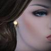 Gold Tone Textured Small Clip On Earrings For Women Statement Chunky Crystal Fashion Jewelry 2 Pairs Set Star Shamrock Vintage view 1