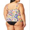 Anne Cole Twist Front Underwire Cup Sized Tankini Swim Top Multi Print view 3