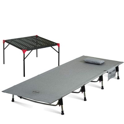 iClimb 1 Extendable Table and 1 Super Easy Assemble Cot Bundle, Light and Compact for Single Person Camping Hiking Backpacking