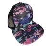 August Caps New Pink Hawaiian Floral Print Tropical Snapback Trucker Mesh Hat Cap Flat Brim view 1