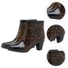 Holibanna Fashionable Side Zipper Short Rain Boots for Women Non-skid High Heel Rain Shoes Easy to Wear view 2