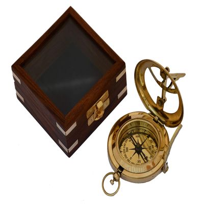 Engraved Nautical Compass - Personalized Mens Groomsmen Wedding Hiking Corporate Home Decor Valentine's Day Gift