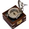 Engraved Nautical Compass, Personalized Brass Sundial Compass for Men - Groomsmen, Wedding, Hiking, Corporate Gifts view 1
