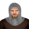 THE MEDIEVALS Chain Mail Armor Hood Mild Steel V-Shape 10 MM ID Butted Ring - Zink Finish view 1
