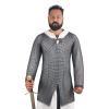 THE MEDIEVALS 10 MM ID Butted Chainmail Hauberk Full Sleeve Shirt Mild Steel - Blackened, X-Small view 1
