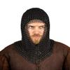 THE MEDIEVALS Chain Mail Armor Hood Mild Steel V-Shape 10 MM ID Butted Ring - Blackened view 1