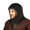 THE MEDIEVALS Chain Mail Armor Hood Mild Steel V-Shape 10 MM ID Butted Ring - Blackened view 2