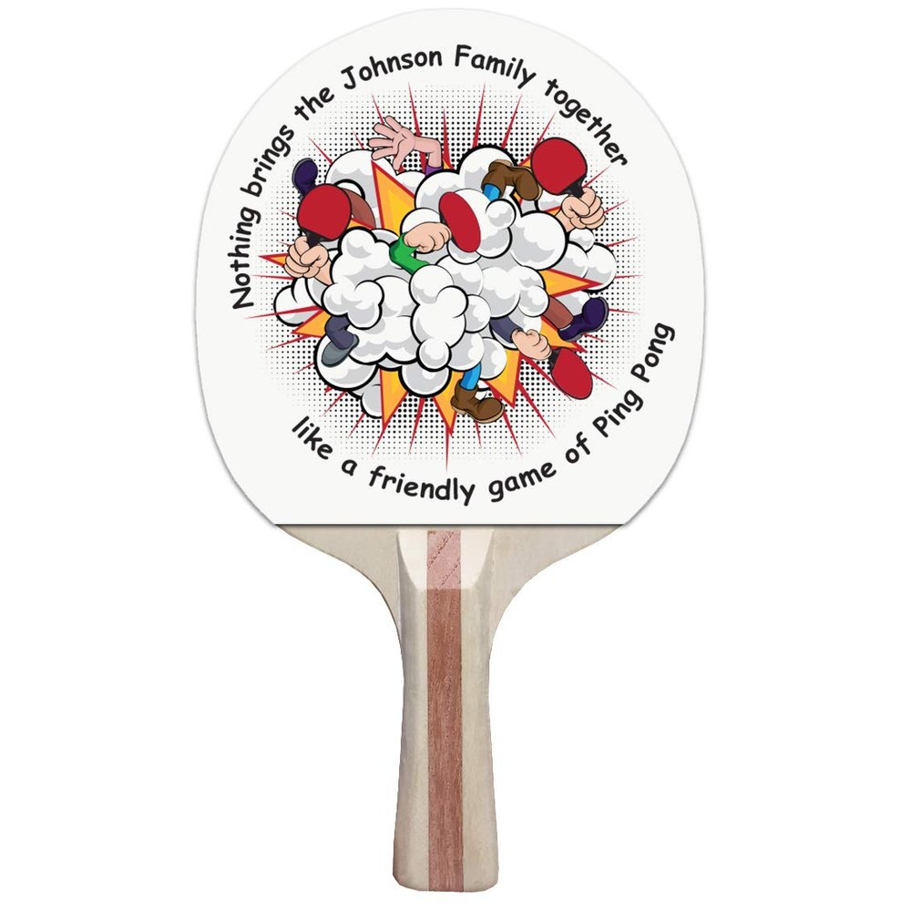 Infusion Custom Colorful Design Ping Pong Paddle, Premium 5 Ply Direct Imprint Personalization on Table Tennis Racket