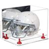 Better Display Cases Acrylic Full-Size Football Helmet Display Case with Mirror, Red Risers, Clear Wall Mount and Clear Base (V44) view 1